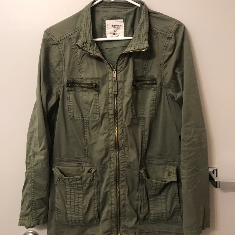 Army green utility jacket